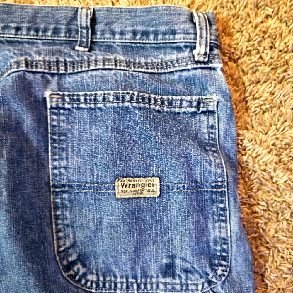 Wrangler Mens Cotton Denim Blue Carpenter Jeans | 40x30 6-Pocket Hammer Loop LOT